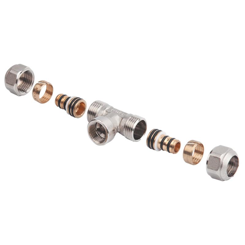 Обжимний трійник з внутрішнім різьбленням