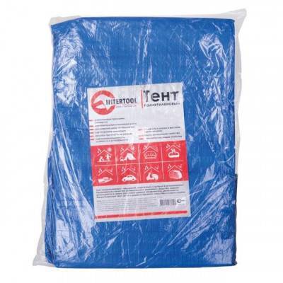 Будкрам купить Тент водонепроницаемый, полипропиленовый (тарпаулин), 8*12 м с люверсами INTERTOOL AB-0812