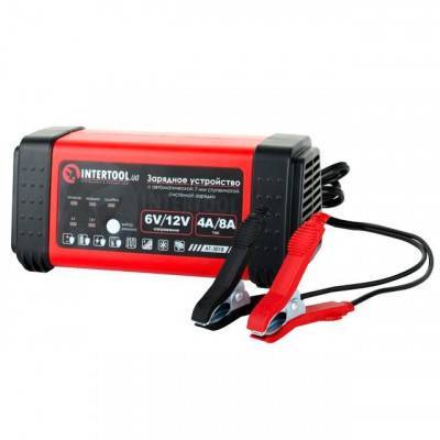 Будкрам купити Зарядний пристрій 6/12В, 4/8A, 230В, LED-індикація INTERTOOL AT-3018 Зарядний пристрій 6/12В, 4/8A, 230В, LED-індикація INTERTOOL AT-3018 7