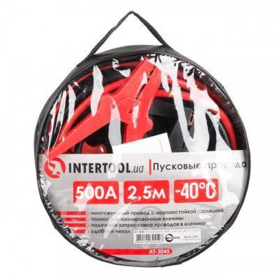 Будкрам купити Пускові дроти 500А, 2.5 м, до -40°C, чохол INTERTOOL AT-3045 Пускові дроти 500А, 2.5 м, до -40°C, чохол INTERTOOL AT-3045 4