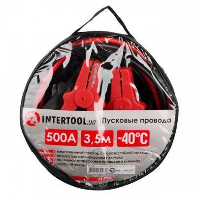 Будкрам купити Пускові дроти 500А, 3.5 м, до -40°C, чохол INTERTOOL AT-3046 Пускові дроти 500А, 3.5 м, до -40°C, чохол INTERTOOL AT-3046 4