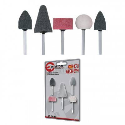 Будкрам купити Набір шліфувальних каменів 5шт INTERTOOL BT-0015