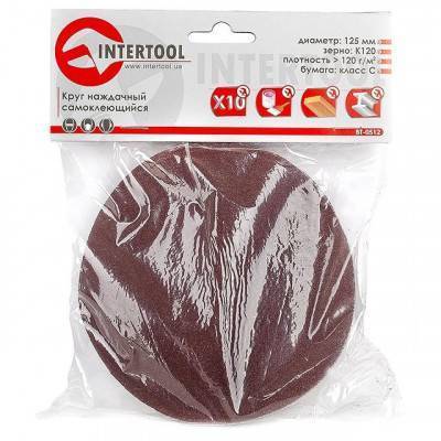 Будкрам купити Круг наждачний самоклеючий 125 мм, К120, уп. 10 од. INTERTOOL BT-0512 Круг наждачний самоклеючий 125 мм, К120, уп. 10 од. INTERTOOL BT-0512 2