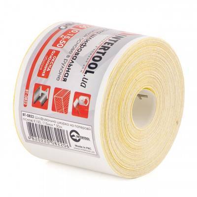 Будкрам купить Шлифовальная шкурка на бумажной основе К150, 115мм*50м. INTERTOOL BT-0822 Шлифовальная шкурка на бумажной основе К150, 115мм*50м. INTERTOOL BT-0822 2