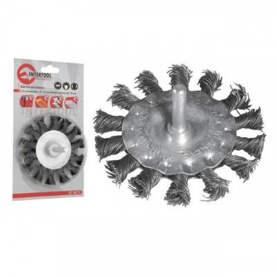 Будкрам купить Щетка кольцевая 100 мм для дрели, 1/4" (пучки витой проволоки) INTERTOOL BT-8100