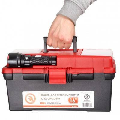 Будкрам купить Ящик для инструмента c фонарем 16" 395*220*200 мм INTERTOOL BX-0017 Ящик для инструмента c фонарем 16" 395*220*200 мм INTERTOOL BX-0017 4