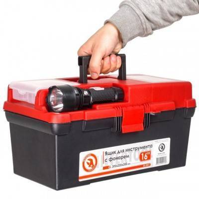 Будкрам купить Ящик для инструмента c фонарем 16" 395*220*200 мм INTERTOOL BX-0017 Ящик для инструмента c фонарем 16" 395*220*200 мм INTERTOOL BX-0017 5