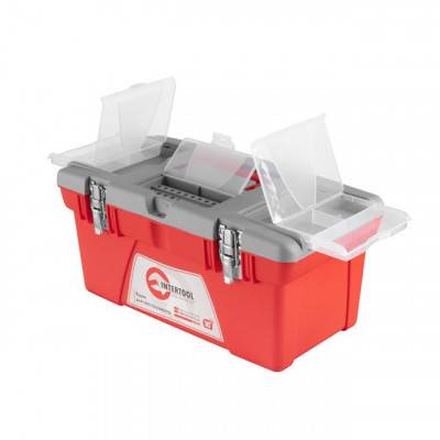 Будкрам купить Ящик для инструментов с металлическими замками, 18" 480x250x230 мм INTERTOOL BX-0518