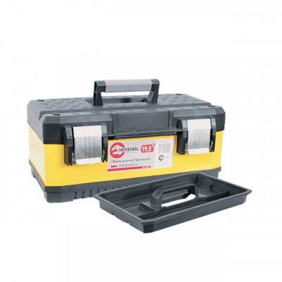 Будкрам купити Ящик для інструментів з металевими замками, 19,5 " 498X289X222 мм INTERTOOL BX-2019