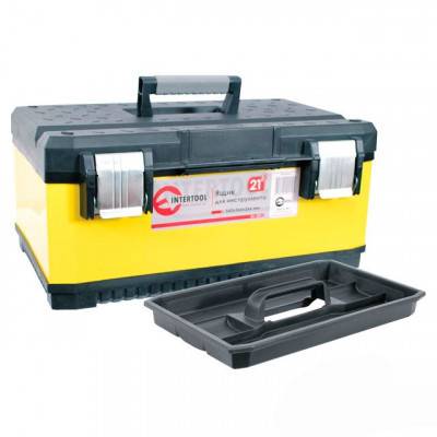Будкрам купити Ящик для інструментів з металевими замками, 21 " 534X366X266 мм INTERTOOL BX-2021