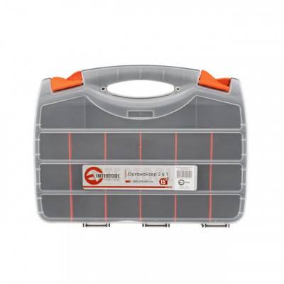 Будкрам купить Органайзер пластиковый, 15", 2 в 1, 380x290x80 мм INTERTOOL BX-4005 Органайзер пластиковый, 15", 2 в 1, 380x290x80 мм INTERTOOL BX-4005 5