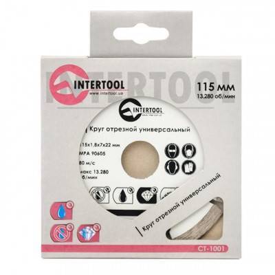 Будкрам купить Диск отрезной сегментный, алмазный 115 мм, 16-18% INTERTOOL CT-1001 Диск отрезной сегментный, алмазный 115 мм, 16-18% INTERTOOL CT-1001 2