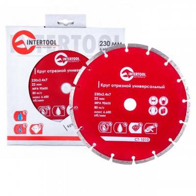 Будкрам купить Диск отрезной сегментный, алмазный 230 мм, 22-24% INTERTOOL CT-1010 Диск отрезной сегментный, алмазный 230 мм, 22-24% INTERTOOL CT-1010 2