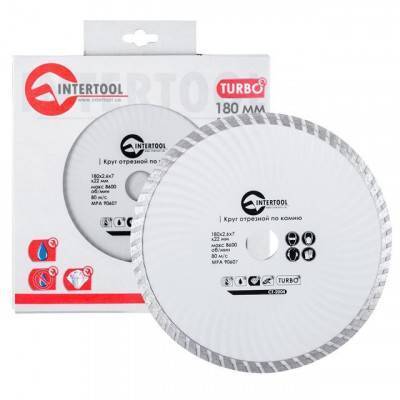 Будкрам купить Диск отрезной Turbo, алмазный 180 мм, 16-18% INTERTOOL CT-2004 Диск отрезной Turbo, алмазный 180 мм, 16-18% INTERTOOL CT-2004 2