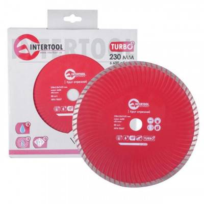 Будкрам купить Диск отрезной Turbo, алмазный 230 мм, 22-24% INTERTOOL CT-2010 Диск отрезной Turbo, алмазный 230 мм, 22-24% INTERTOOL CT-2010 2