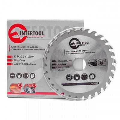 Будкрам купить Диск пильный по дереву с твердосплавными напайками 125x22x1,4 мм; 30 зубьев INTERTOOL CT-3013 Диск пильный по дереву с твердосплавными напайками 125x22x1,4 мм; 30 зубьев INTERTOOL CT-3013 3