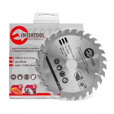 Будкрам купить Диск пильный по дереву с твердосплавными напайками 150x22,2x1,5 мм; 28 зубьев INTERTOOL CT-3015 Диск пильный по дереву с твердосплавными напайками 150x22,2x1,5 мм; 28 зубьев INTERTOOL CT-3015 3