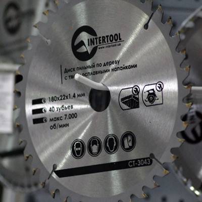 Будкрам купить Диск пильный по дереву с твердосплавными напайками 180x22x1,5 мм; 40 зубьев INTERTOOL CT-3043 Диск пильный по дереву с твердосплавными напайками 180x22x1,5 мм; 40 зубьев INTERTOOL CT-3043 4