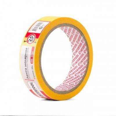 Будкрам купити Стрічка малярська Автомобільна термостійка 25мм, 20м, жовта INTERTOOL DM-0025 Стрічка малярська Автомобільна термостійка 25мм, 20м, жовта INTERTOOL DM-0025 2