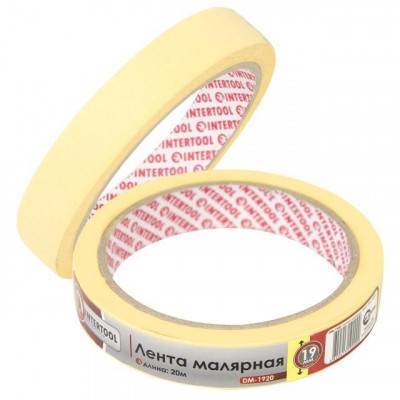 Будкрам купить Лента малярная 19мм, 20м, желтая INTERTOOL DM-1920