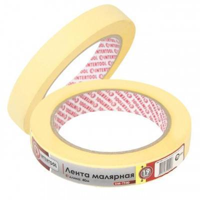 Будкрам купити Стрічка малярська 19мм, 40м, жовта INTERTOOL DM-1940