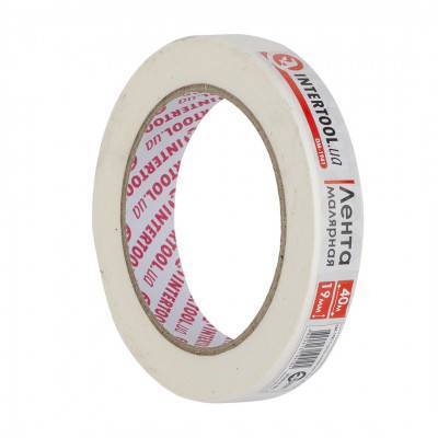 Будкрам купити Стрічка малярська 19мм, 40м, Біла INTERTOOL DM-1941