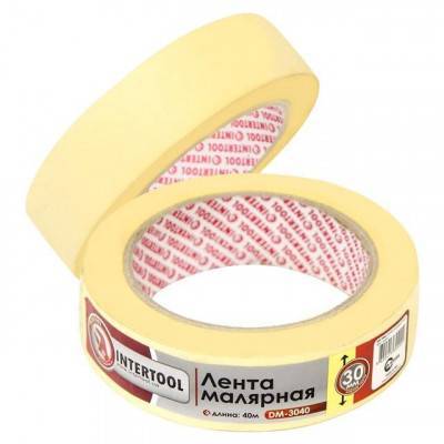 Будкрам купити Стрічка малярська 30мм, 40м, жовта INTERTOOL DM-3040