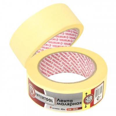 Будкрам купити Стрічка малярська 38мм, 40м, жовта INTERTOOL DM-3840