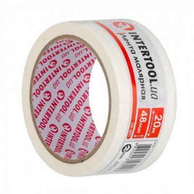 Будкрам купити Стрічка малярська 48мм, 20м, біла INTERTOOL DM-4821