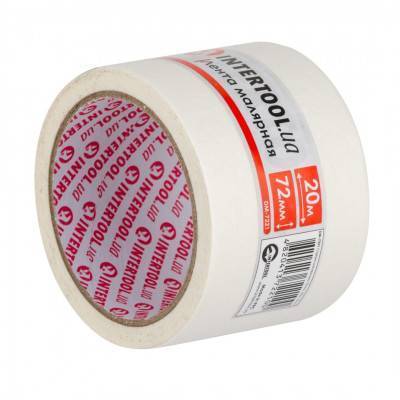 Будкрам купити Стрічка малярська 72мм, 20м, біла INTERTOOL DM-7221