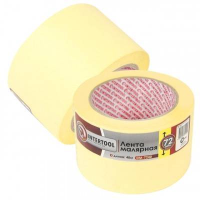 Будкрам купити Стрічка малярська 72мм, 40м, жовта INTERTOOL DM-7240