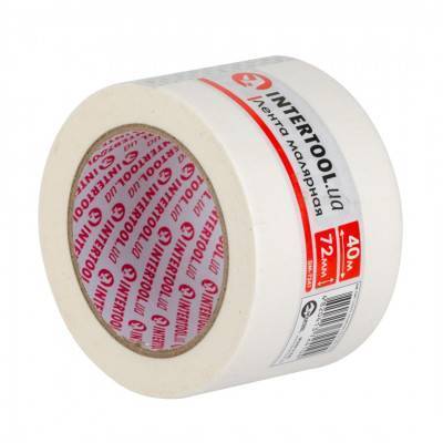 Будкрам купити Стрічка малярська 72мм, 40м, Біла INTERTOOL DM-7241
