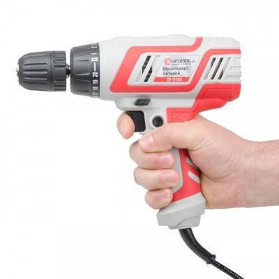 Будкрам купити Дриль-шурупокрут електричний 320 Вт, 220 в, 0-750 об/хв, 0.8-10 мм, 10 Нм INTERTOOL DT-0103