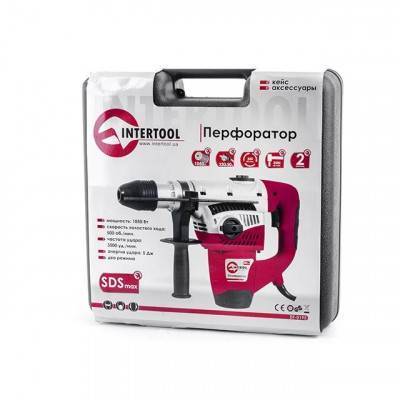 Будкрам купити Перфоратор SDSmax 1050Вт, 500об / хв, 3500удар/хв, 2 режими, кейс, аксесуари INTERTOOL DT-0195 Перфоратор SDSmax 1050Вт, 500об / хв, 3500удар/хв, 2 режими, кейс, аксесуари INTERTOOL DT-0195 8