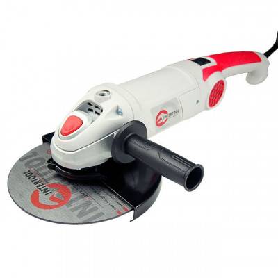 Будкрам купити Шліфмашина кутова 2000 Вт, 6500 об/хв, діаметр кола 230 мм, плавний пуск, поворотна рукоятка INTERTOOL DT-0290