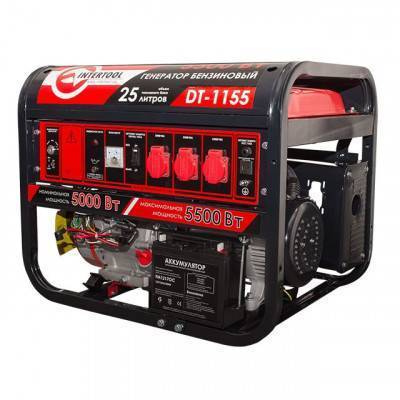 Будкрам купить Генератор бензиновый INTERTOOL DT-1155, 5.5 кВт/5 кВт, электрический и ручной пуск Генератор бензиновый INTERTOOL DT-1155, 5.5 кВт/5 кВт, электрический и ручной пуск 4
