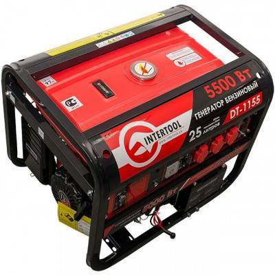 Будкрам купить Генератор бензиновый INTERTOOL DT-1155, 5.5 кВт/5 кВт, электрический и ручной пуск Генератор бензиновый INTERTOOL DT-1155, 5.5 кВт/5 кВт, электрический и ручной пуск 5