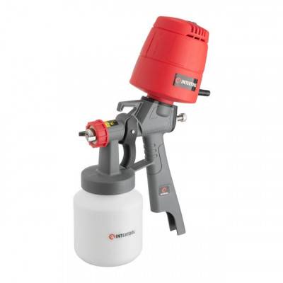 Будкрам купить Краскопульт электрический HVLP 450 Вт., форсунка 1.5 мм, бачок 1л., 0.14-0.35 Бар, 100-200 мл/мин INTERTOOL DT-5045