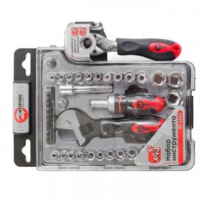 Будкрам купити Набір інструменту 43 од., 3/8 "&amp; 1/4", Cr-V INTERTOOL ET-6003 Набір інструменту 43 од., 3/8 "&amp; 1/4", Cr-V INTERTOOL ET-6003 6