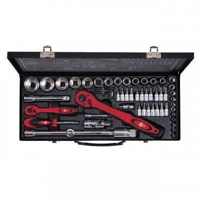 Будкрам купити Професійний набір інструменту 1/2 "&amp; 1/4", 56 од (гол. 4-32 мм, біти 18 од.) INTERTOOL ET-6056