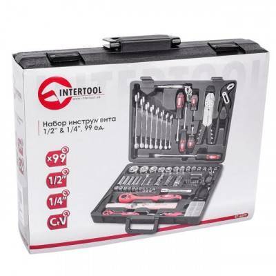 Будкрам купити Професійний набір інструментів 1/2" &amp; 1/4 " 99 од. INTERTOOL ET-6099 Професійний набір інструментів 1/2" &amp; 1/4 " 99 од. INTERTOOL ET-6099 6
