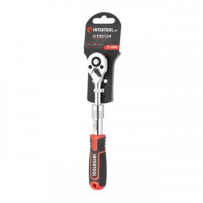 Будкрам купити Рукоятка з храповим механізмом телескопічна, 72 зуба 1/4", Cr-V STORM INTERTOOL ET-8004 Рукоятка з храповим механізмом телескопічна, 72 зуба 1/4", Cr-V STORM INTERTOOL ET-8004 5