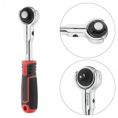 Будкрам купити Рукоятка з храповим механізмом поворотна, 72 зуба 1/4", Cr-V STORM INTERTOOL ET-8007 Рукоятка з храповим механізмом поворотна, 72 зуба 1/4", Cr-V STORM INTERTOOL ET-8007 2