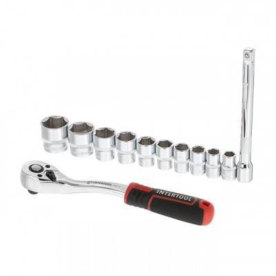 Будкрам купить Набор головок 3/8" 10-24 мм., удлинитель, рукоятка с храповым механизмом 72 зуба, 12ед., Cr-V STORM INTERTOOL ET-8013 Набор головок 3/8" 10-24 мм., удлинитель, рукоятка с храповым механизмом 72 зуба, 12ед., Cr-V STORM INTERTOOL ET-8013 2