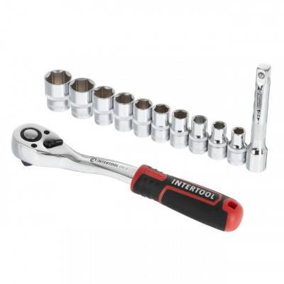 Будкрам купить Набор головок 1/2" 10-24 мм., удлинитель, рукоятка с храповым механизмом 72 зуба, 12ед., Cr-V STORM INTERTOOL ET-8014 Набор головок 1/2" 10-24 мм., удлинитель, рукоятка с храповым механизмом 72 зуба, 12ед., Cr-V STORM INTERTOOL ET-8014 2