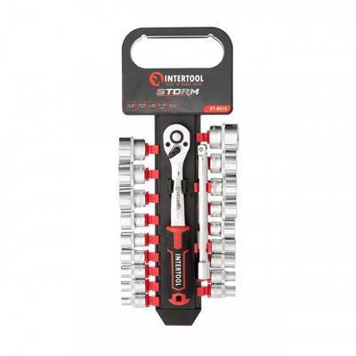 Будкрам купить Набор головок 3/8" 6-24 мм., удлинитель, рукоятка с храповым механизмом 72 зуба, 20ед., Cr-V STORM INTERTOOL ET-8015 Набор головок 3/8" 6-24 мм., удлинитель, рукоятка с храповым механизмом 72 зуба, 20ед., Cr-V STORM INTERTOOL ET-8015 3