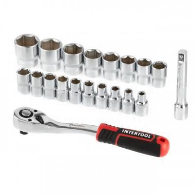 Будкрам купить Набор головок 1/2" 8-32 мм., удлинитель, рукоятка с храповым механизмом 72 зуба, 20ед., Cr-V STORM INTERTOOL ET-8016 Набор головок 1/2" 8-32 мм., удлинитель, рукоятка с храповым механизмом 72 зуба, 20ед., Cr-V STORM INTERTOOL ET-8016 2