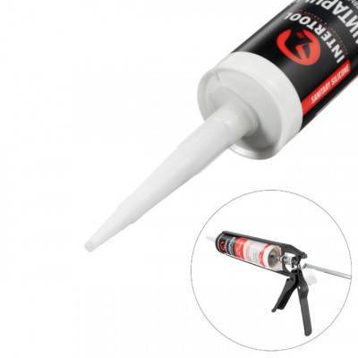 Будкрам купить Герметик силиконовый санитарный, белый, 300мл/320г INTERTOOL FS-3031 Герметик силиконовый санитарный, белый, 300мл/320г INTERTOOL FS-3031 4