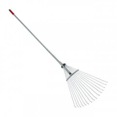 Будкрам купить Грабли веерные 15 прутьев, металлическая рукоятка, регулировка ширины рабочей поверхности. INTERTOOL FT-3004