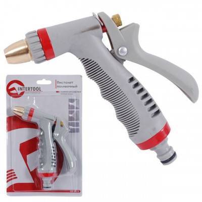 Будкрам купити Пистолет-распылитель для полива с плавной регулировкой потока воды. ABS, PP, TPR, ZINC ALLOY, BRASS INTERTOOL GE-0012